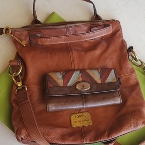 Leather crossbody purse
